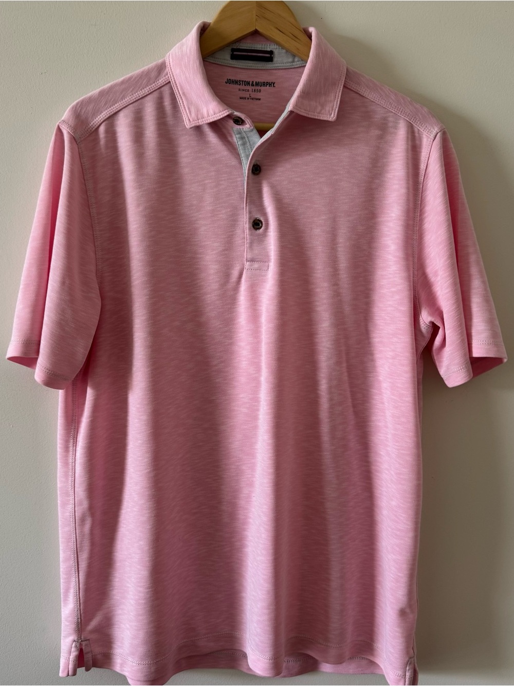 Johnston & Murphy Men's Large Pink Polo Shirt